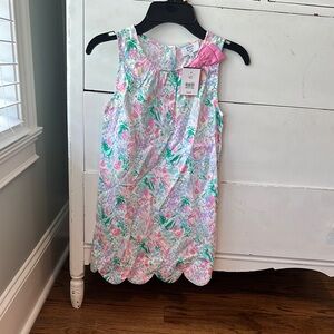 crown & ivy Pink and Green Floral Kids Dress